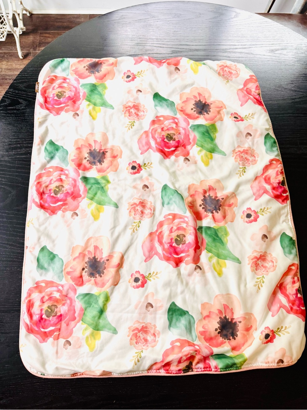 Saranoni Floral Minky Baby Blanket Watercolor Pink Flowers